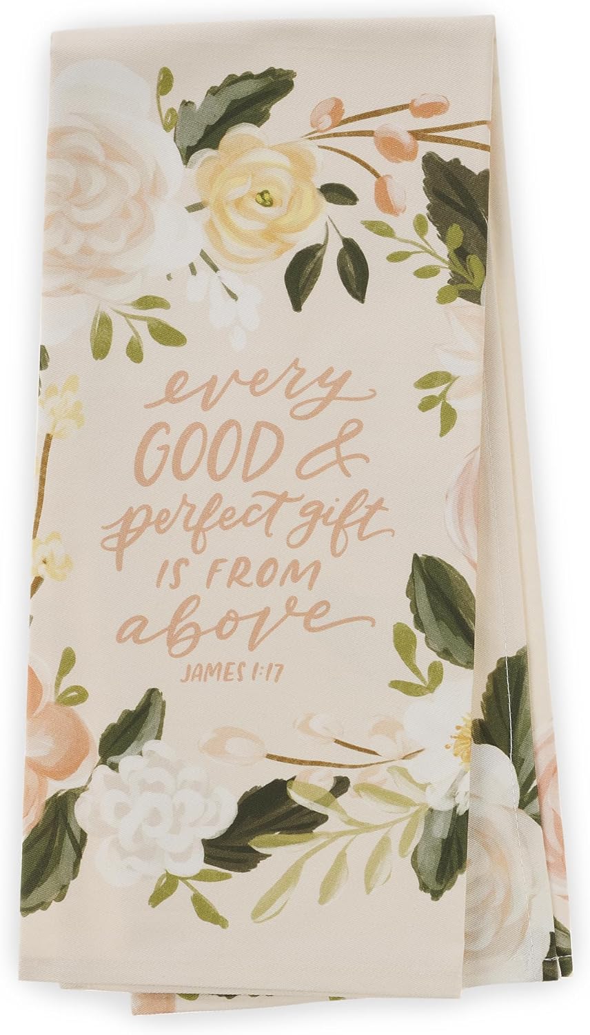 Every Good and Perfect Gift Peach Cotton Tea Towel - James 1:17