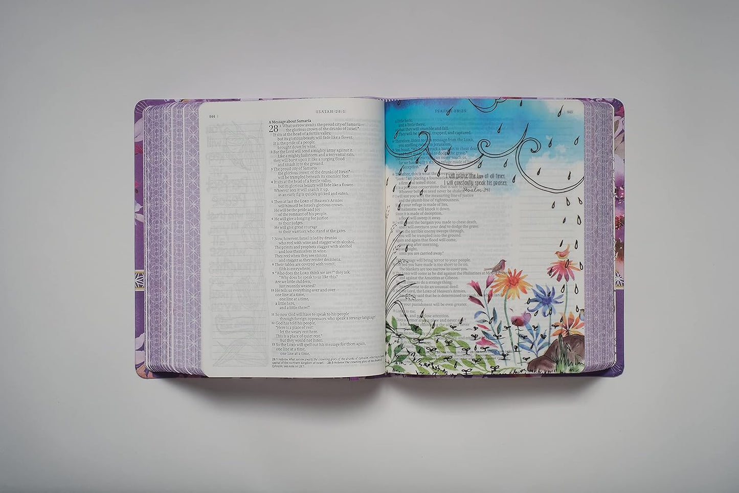 Tyndale NLT Inspire PRAISE Bible (LeatherLike, Purple Garden): Coloring Bible