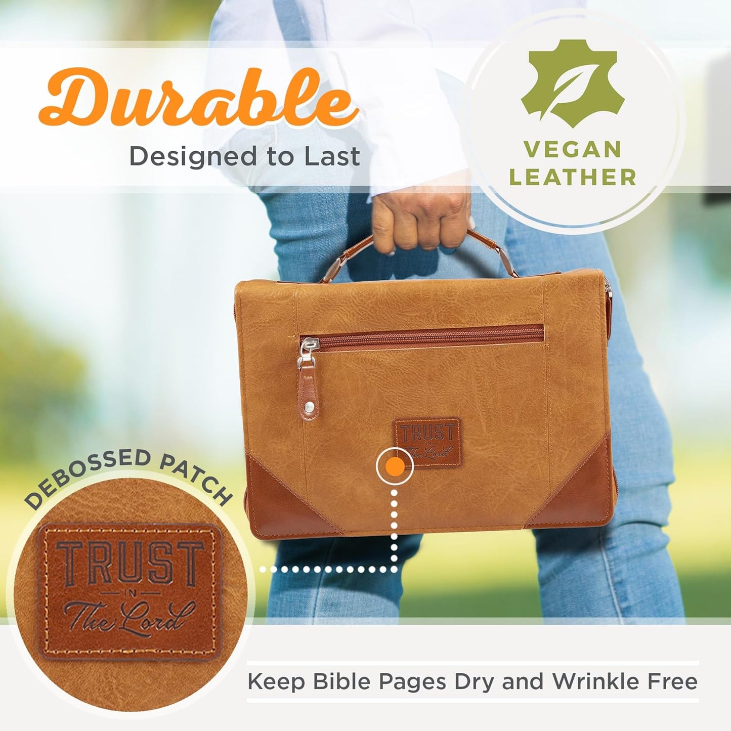 Trust in the Lord Tan and Honey-brown Classic Bible Cover