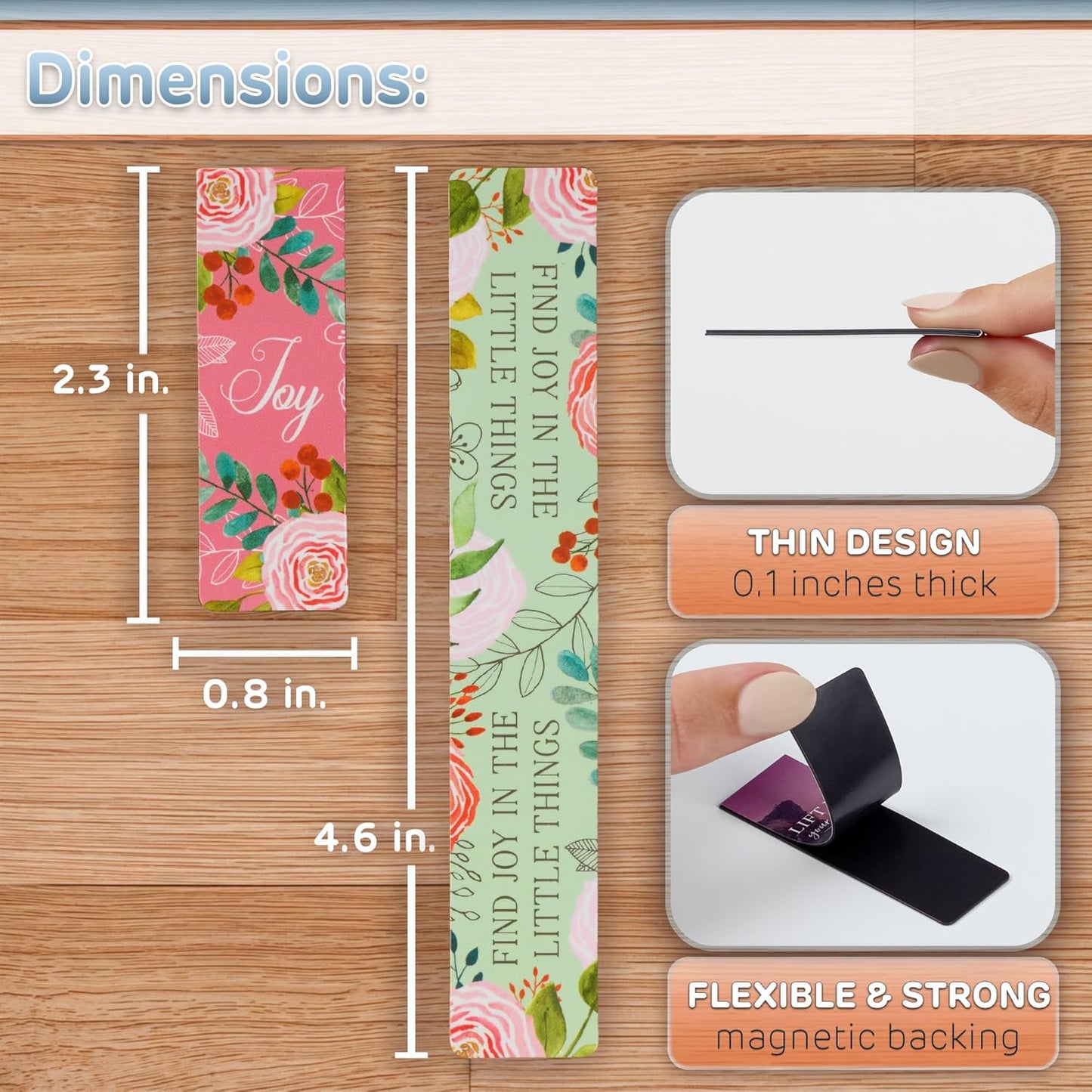 With Love Inspirational Women's Magnetic Bookmark Set for Books, Bibles, & Fridges.