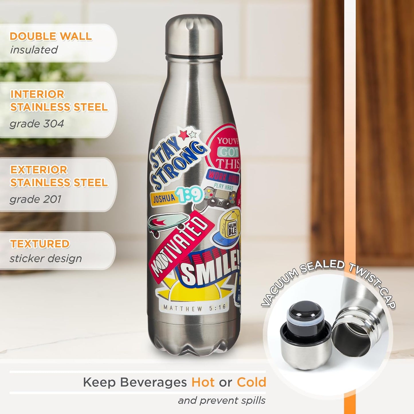 Stay Strong Kid Stainless Steel Water Bottle