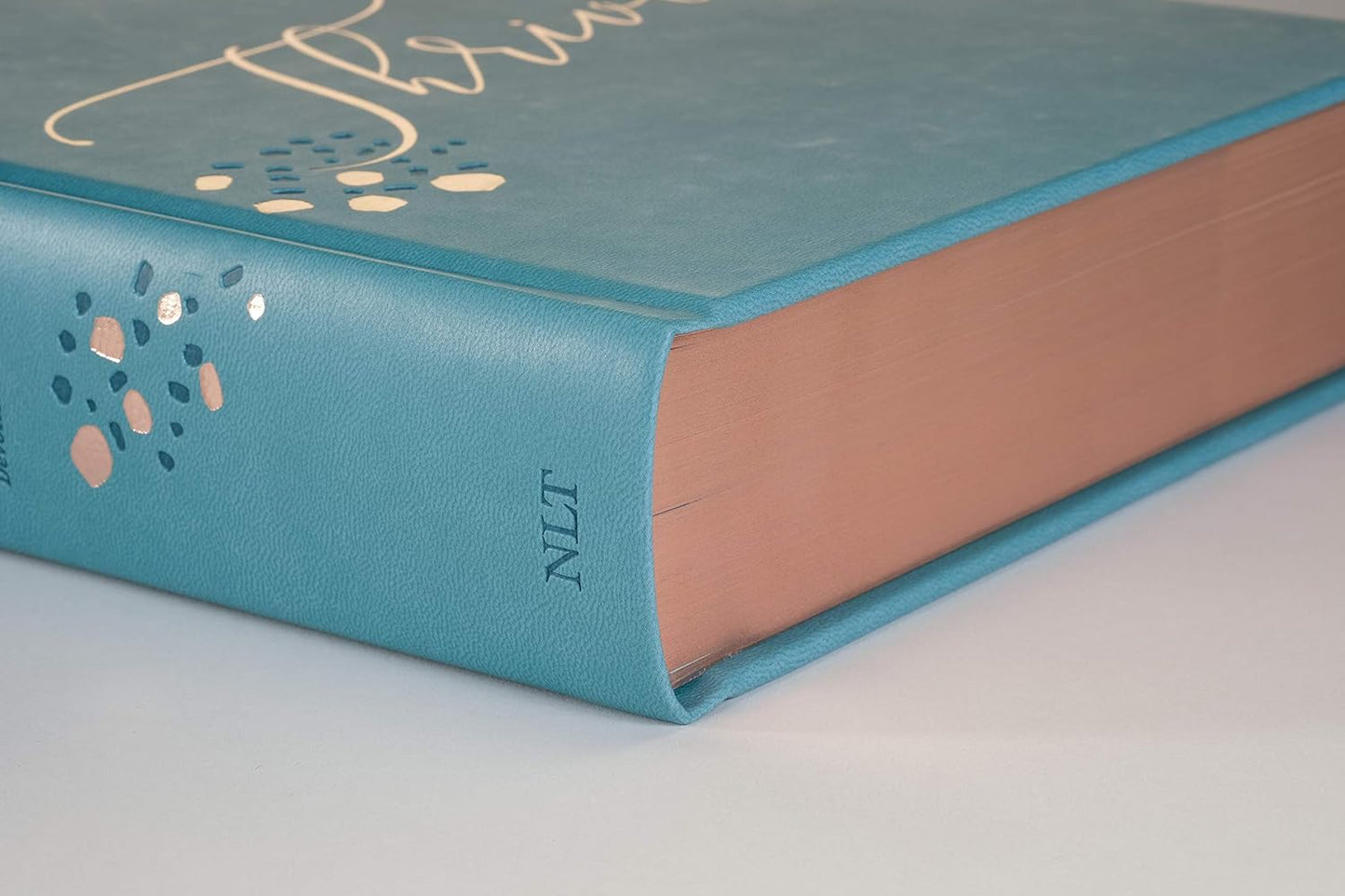 NLT THRIVE Creative Journaling Devotional Bible (Hardcover LeatherLike, Teal Blue with Rose Gold)
