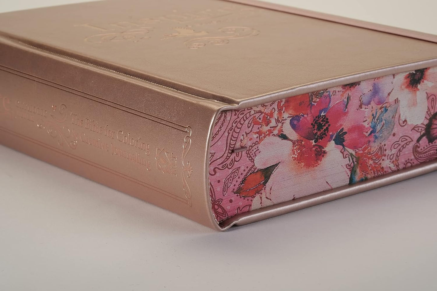 Tyndale NLT Inspire Catholic Bible (Hardcover, Rose Gold): Catholic Coloring Bible