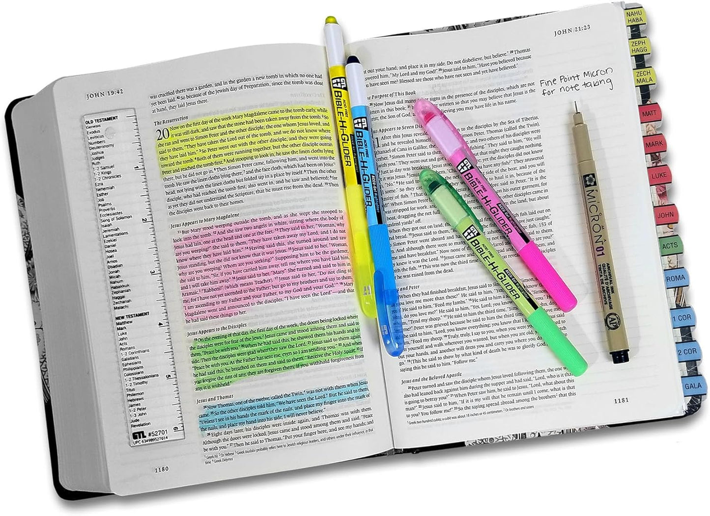 Accu-Gel & Pigma Micron Bible Study Starter Sets with Silver Verse Finder Bible Tabs (Copy)