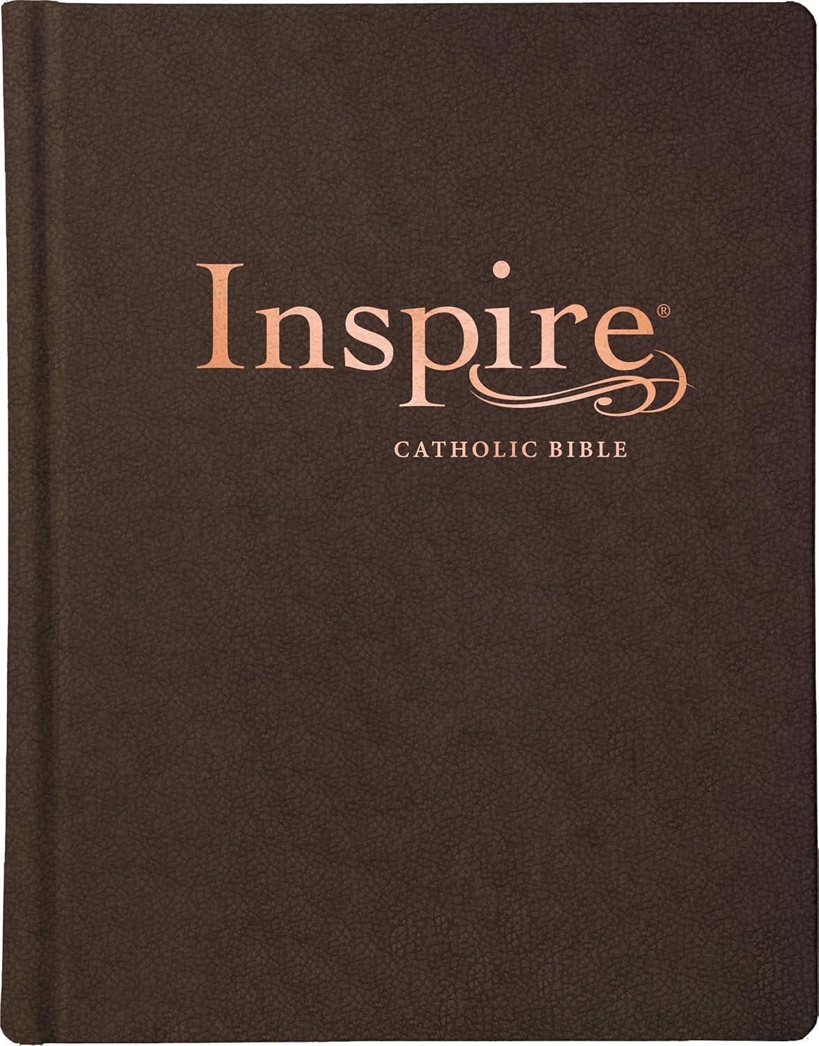 Inspire Catholic Bible NLT (LeatherLike, Dark Brown): The Bible for Coloring & Creative Journaling Imitation Leather