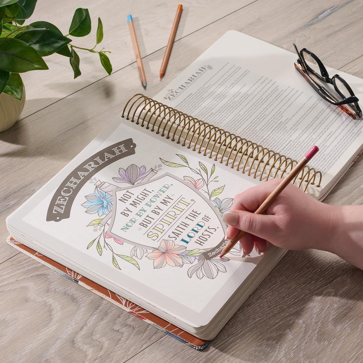 Pearlized White Floral Faux Leather My Creative Bible Illustrators Edition