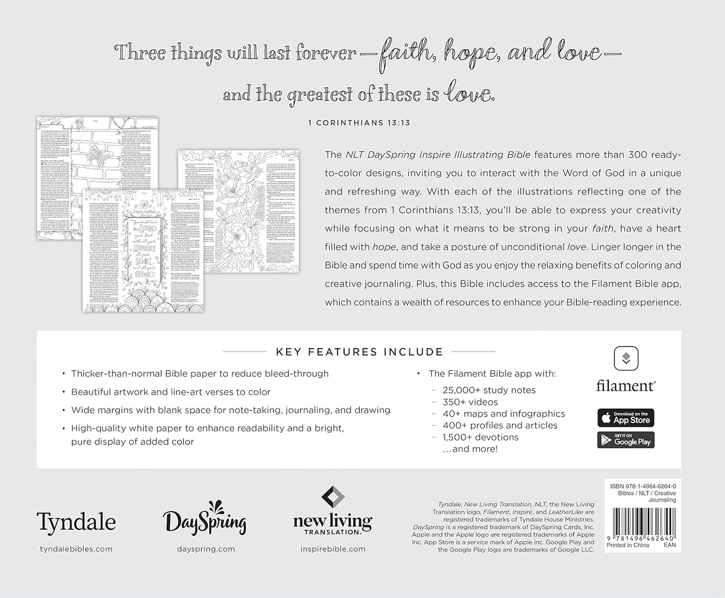 NLT DaySpring Inspire Illustrating Bible, Filament Enabled by Tyndale  and DaySpring