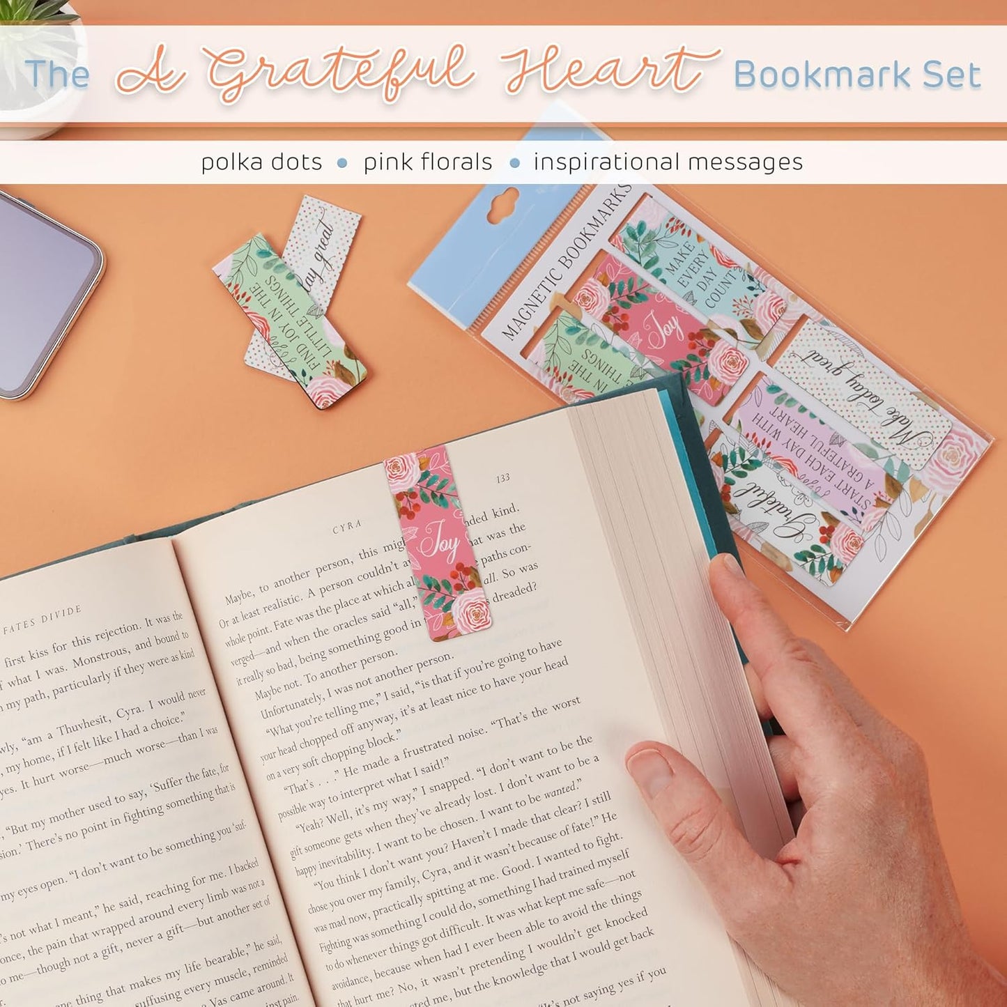 With Love Inspirational Women's Magnetic Bookmark Set for Books, Bibles, & Fridges.