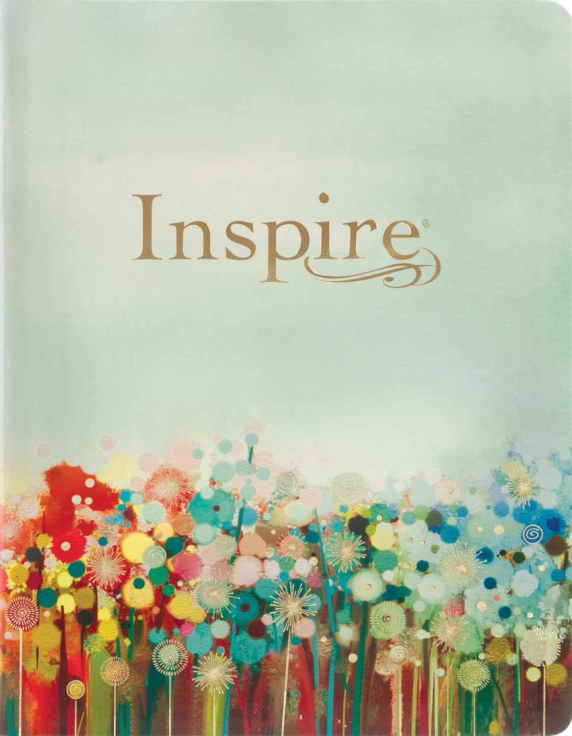 Inspire Bible Large Print NLT, Filament Enabled (LeatherLike, Floral Fields with Gold) Imitation Leather