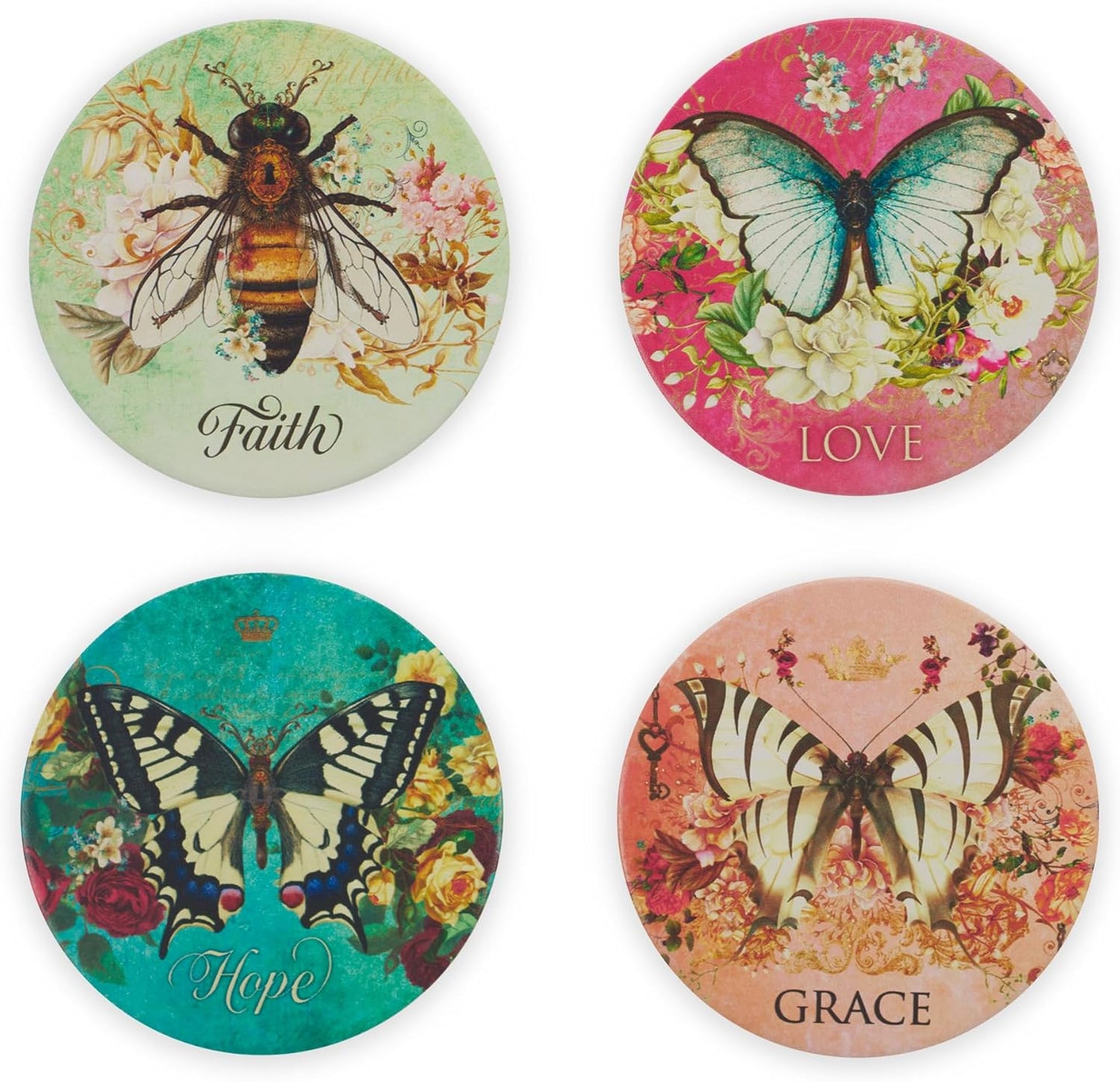 Secret Garden 4-piece Ceramic Coaster Set