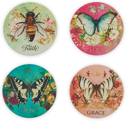 Secret Garden 4-piece Ceramic Coaster Set