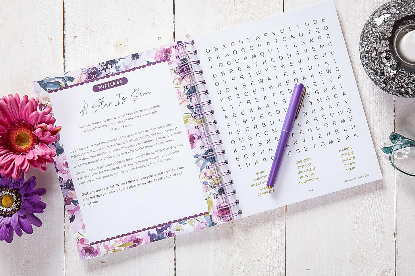 Bible Word Search Devotional: 100 Days of Worship from the Book of Psalms.