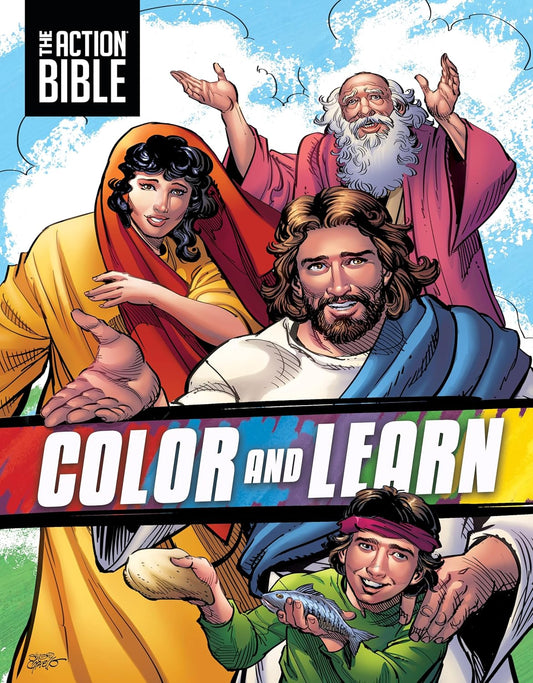 The Action Bible Color and Learn (Action Bible Series) Paperback – Coloring Book