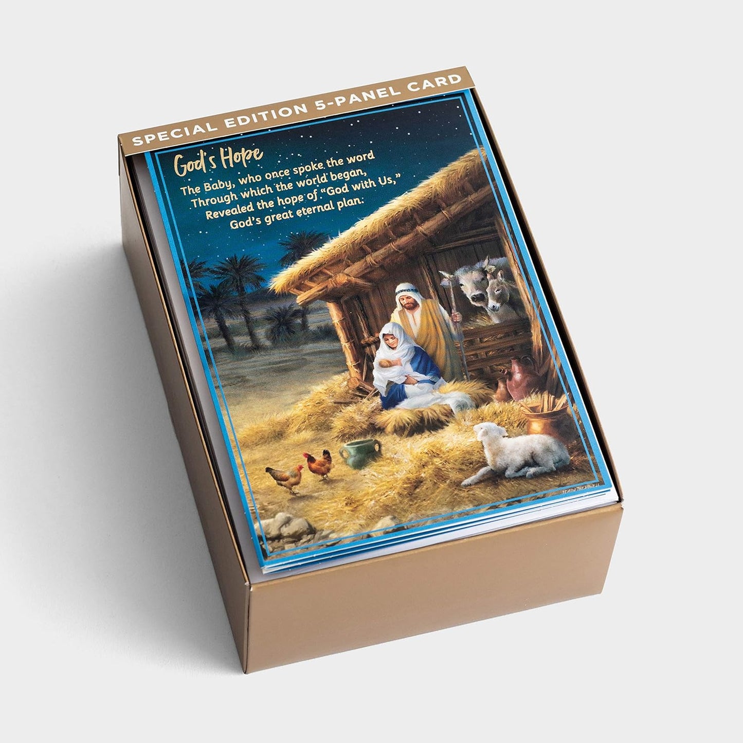 Christmas Story - 18 Boxed Cards and Envelopes, KJV - Special Edition 5-Panel Inspirational Christmas Cards