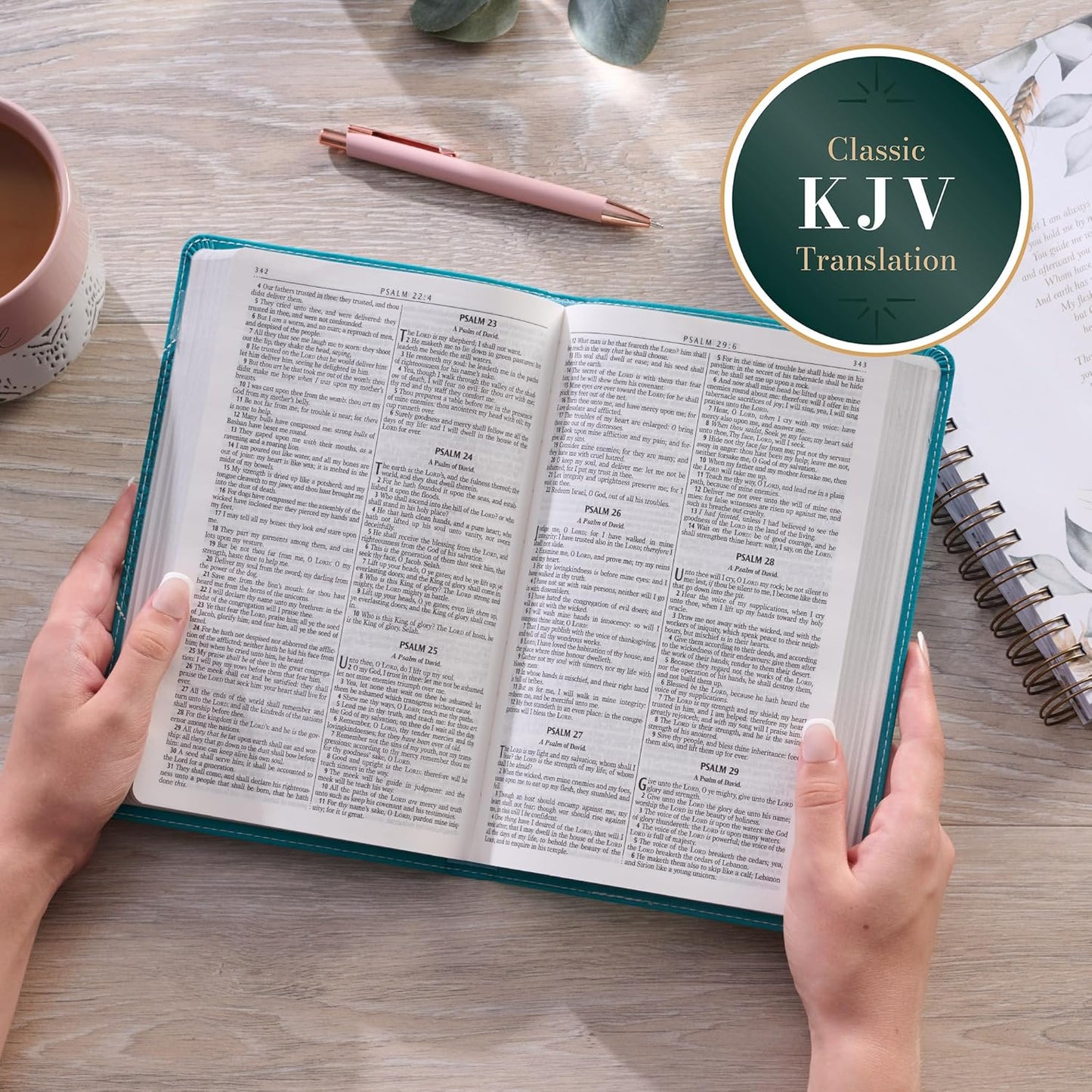 Teal Butterfly Faux Leather King James Version Gift Edition Bible
