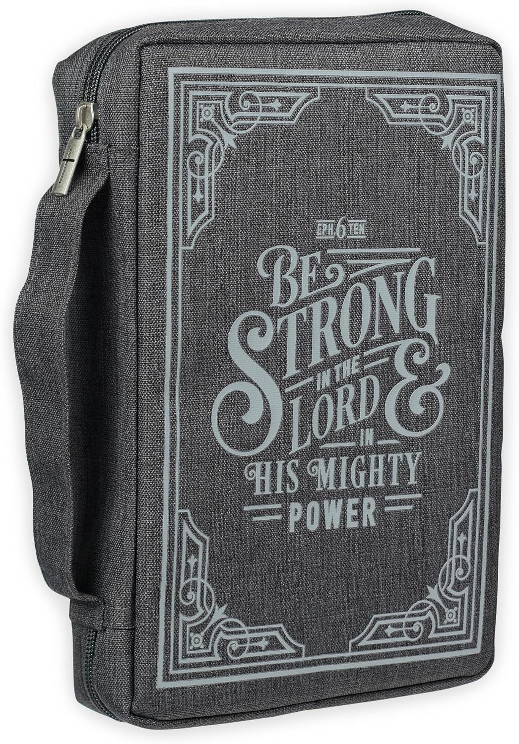 Bible Cover Value Gray Be Strong in the  Lord Eph. 6:10