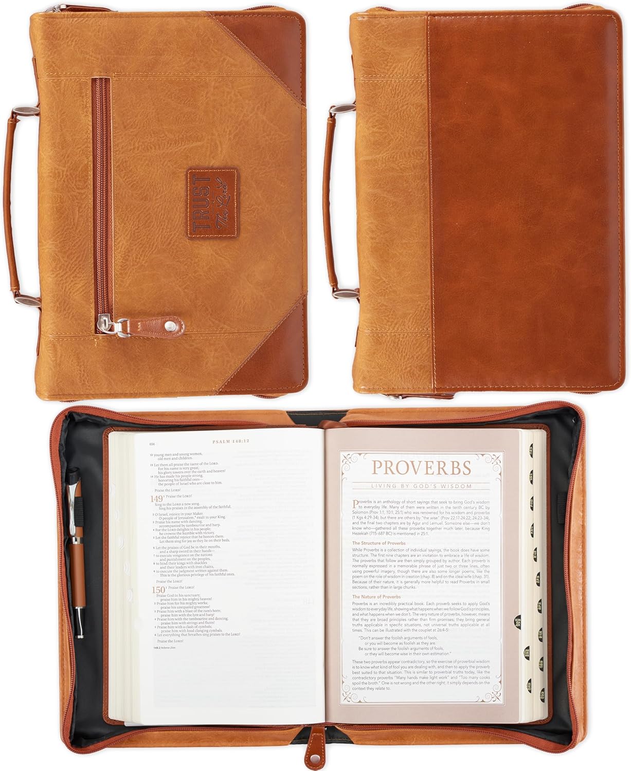 Trust in the Lord Tan and Honey-brown Classic Bible Cover