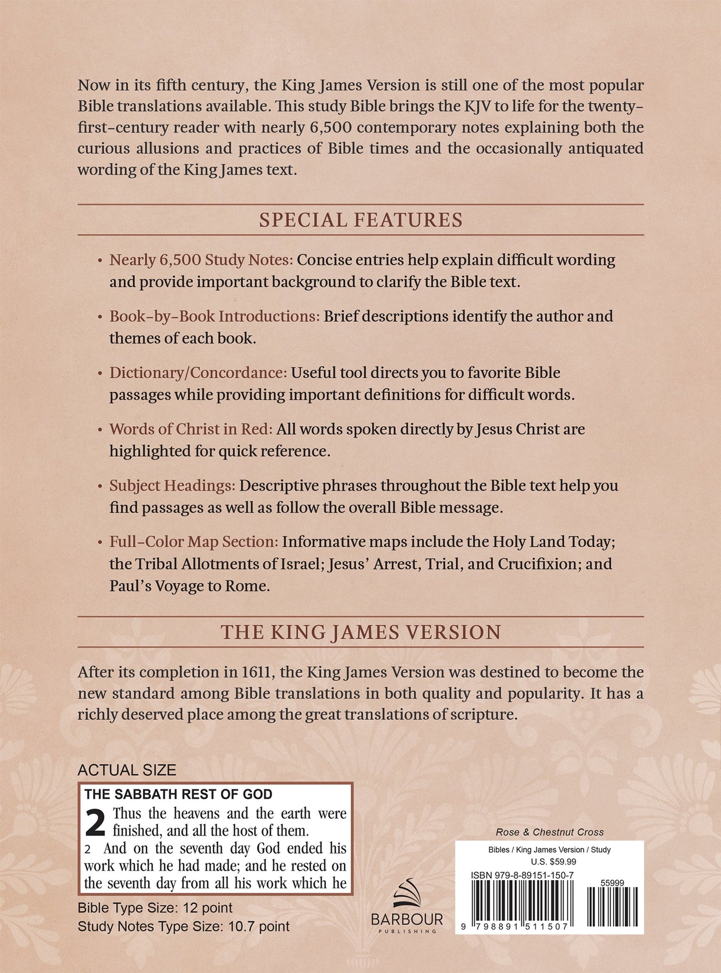 The KJV Study Bible, Large Print (Indexed) [Rose & Chestnut Cross]