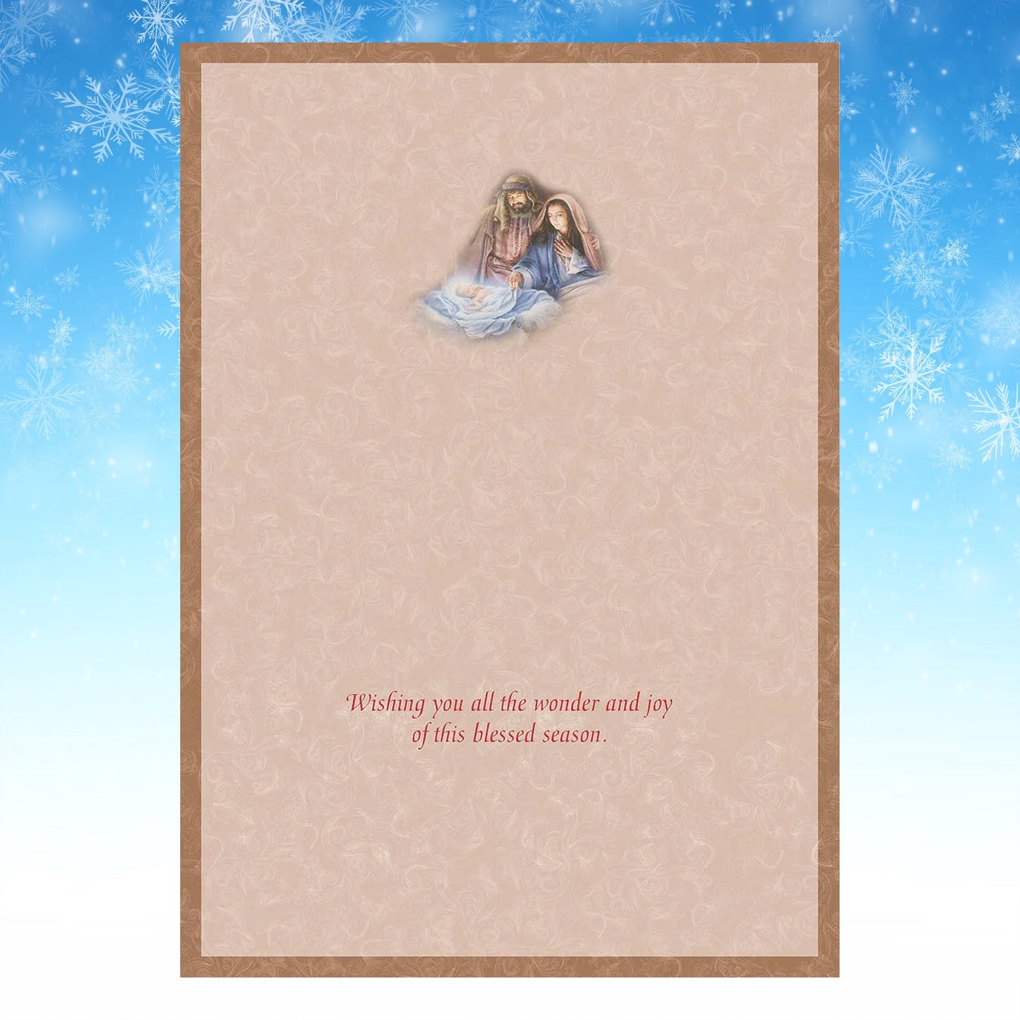 No Room In the Inn 16 Boxed Christmas Cards, Foil Religious Winter Holiday Greetings with Envelopes