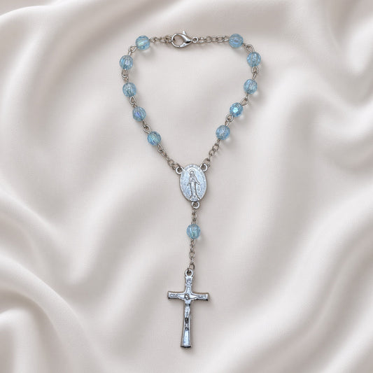 Aquamarine Bead - Car Rosary