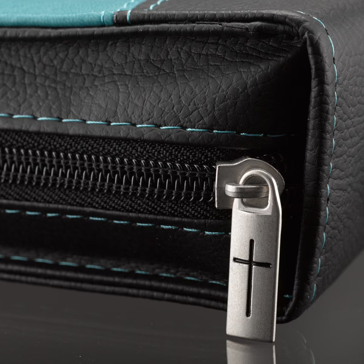 Serenity Prayer Two-tone Aqua Faux Leather Classic Bible Cover