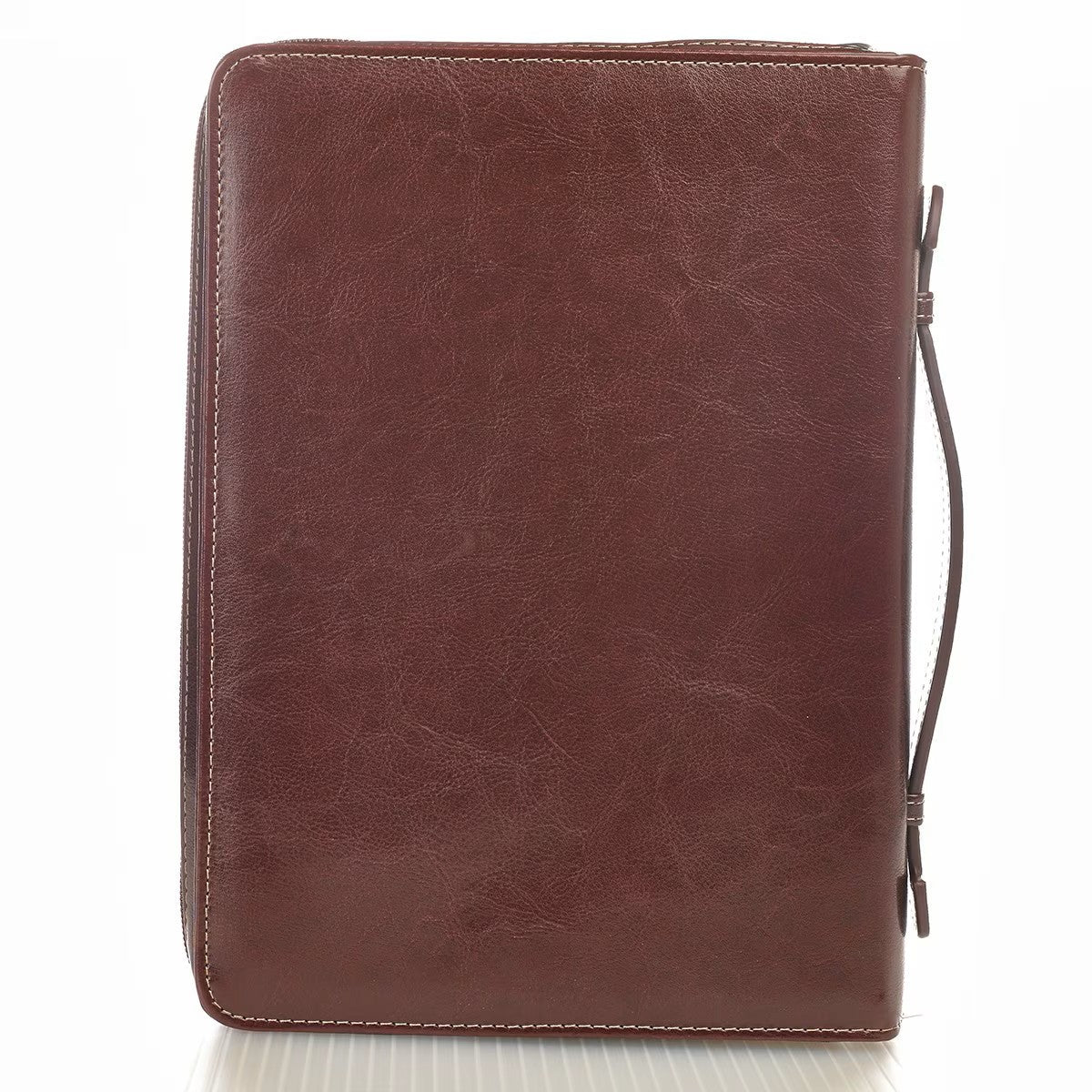 Funda Clásica de Biblia en Piel Sintética Bicolor Marrón Yo sé los Planes – Jeremías 29:11