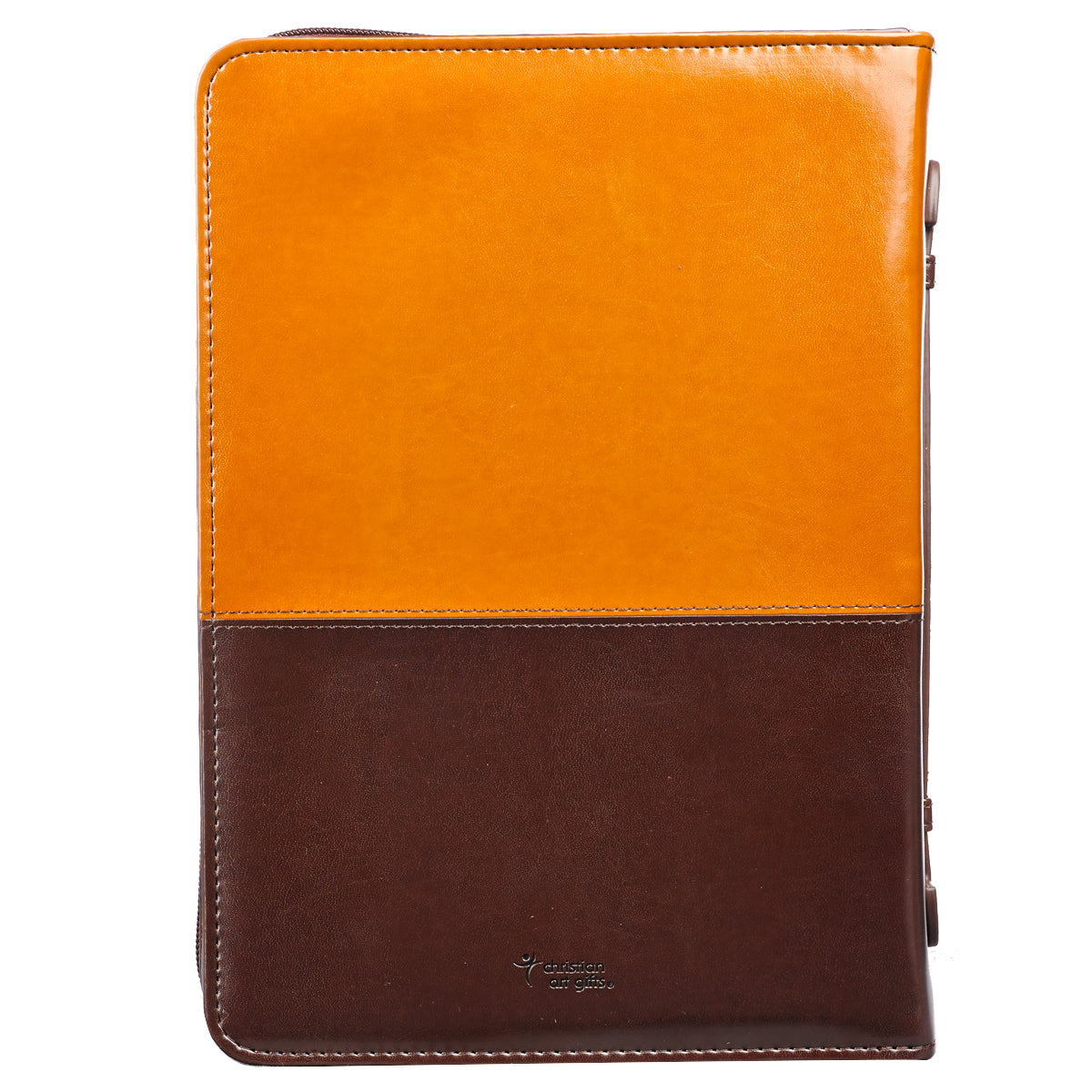 Stand Firm Two-tone Brown Faux Leather Classic Bible Cover - Philippians 4:1