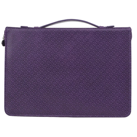 Blessed Purple Butterfly Blessings Faux Leather Fashion Bible Cover - Jeremiah 17:7 (Extra Large)