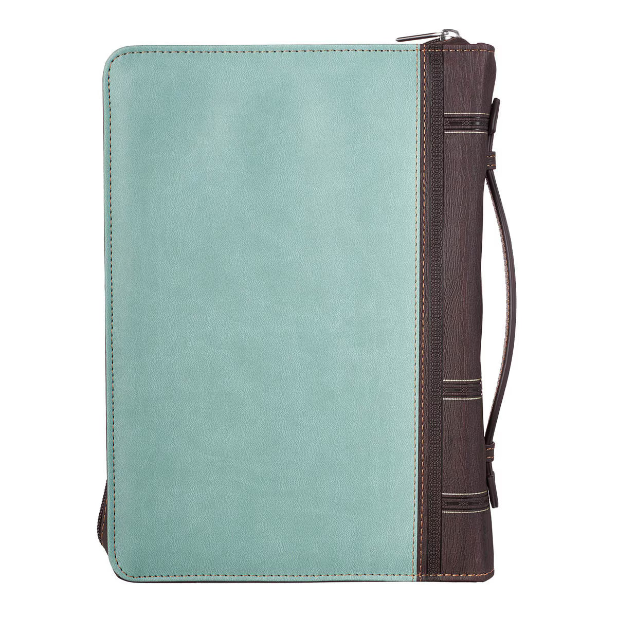Blessed Light Blue Faux Leather Fashion Bible Cover - Luke 1:45 (Extra Large)