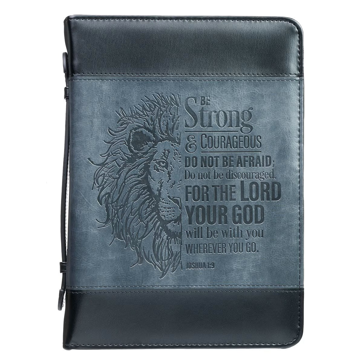 Be Strong Lion Two-Tone Classic Bible Cover - Joshua 1:9