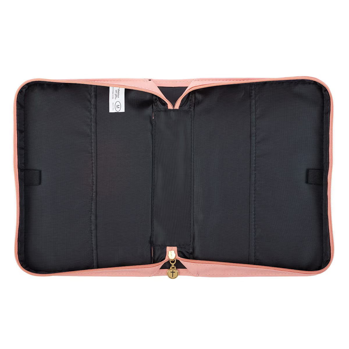 He Works All Things for Good Peach Floral Faux Leather Fashion Bible Cover - Romans 8:28 (Extra Large)
