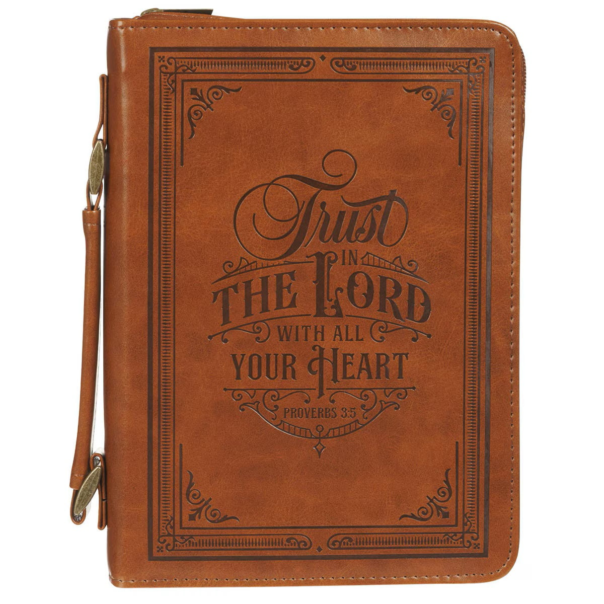 Trust in the Lord Honey-brown Faux Leather Classic Bible Cover - Proverbs