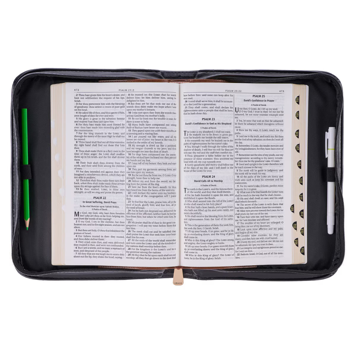 Blessed Black Croc Faux Leather Fashion Bible Cover with Tassels