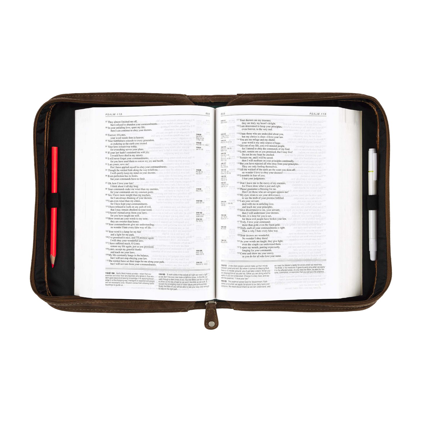 Trust In The Lord Two-Tone Brown Classic Faux Leather Bible Cover - Proverbs 3:5 (Large)