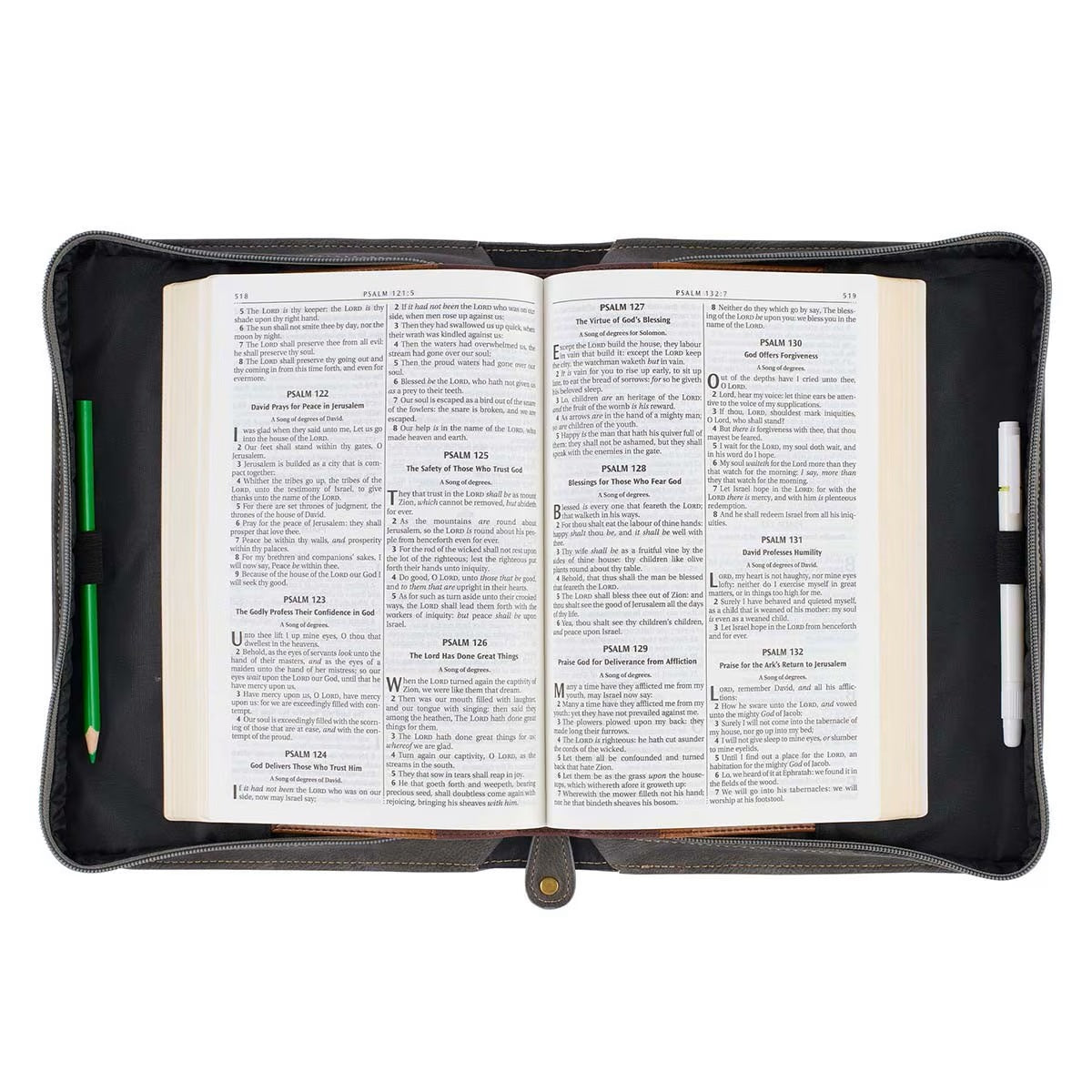 Be Still Majestic Valley Charcoal Faux Leather Classic Bible Cover- Psalm 46:10 - Medium