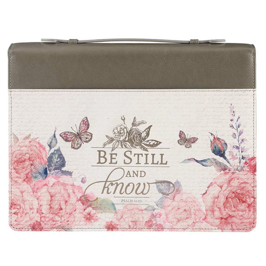 Be Still And Know Faux Leather Bible Cover - Psalm 46:10 (Extra Large)