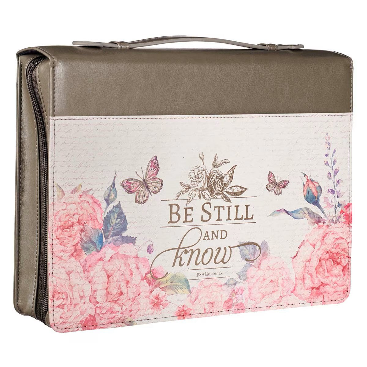 Be Still And Know Faux Leather Bible Cover - Psalm 46:10 (Extra Large)