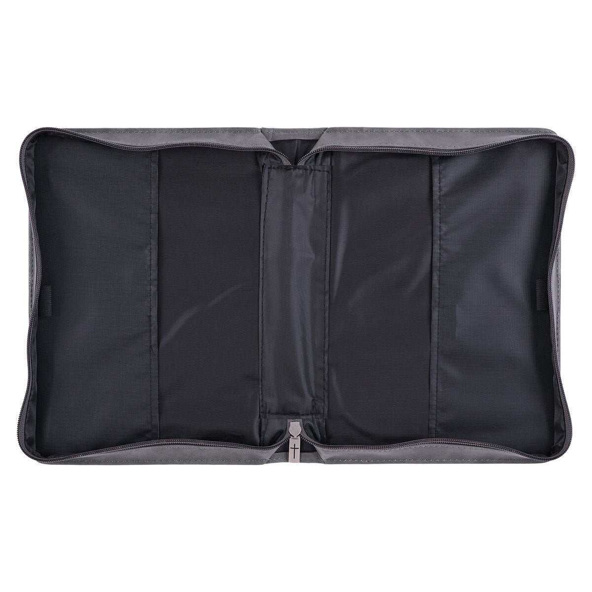 Trust in the LORD Gray and Black Faux Leather Bible Cover - Proverbs 3:5 (Large)