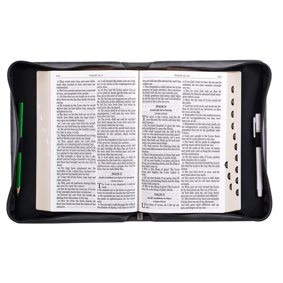 Trust in the LORD Gray and Black Faux Leather Bible Cover - Proverbs 3:5 (Large)