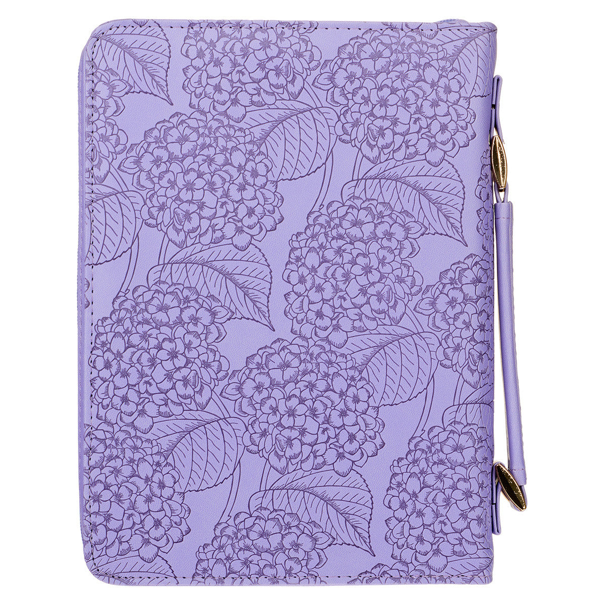 Saved by Grace Hydrangea Lavender Faux Leather Fashion Bible Cover - Ephesians 2:8 (Large)