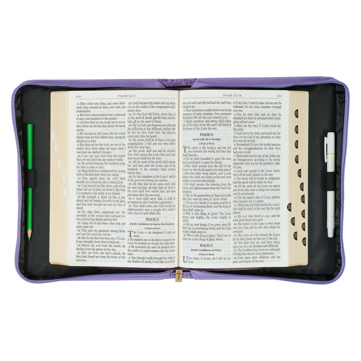 Saved by Grace Hydrangea Lavender Faux Leather Fashion Bible Cover - Ephesians 2:8 (Large)