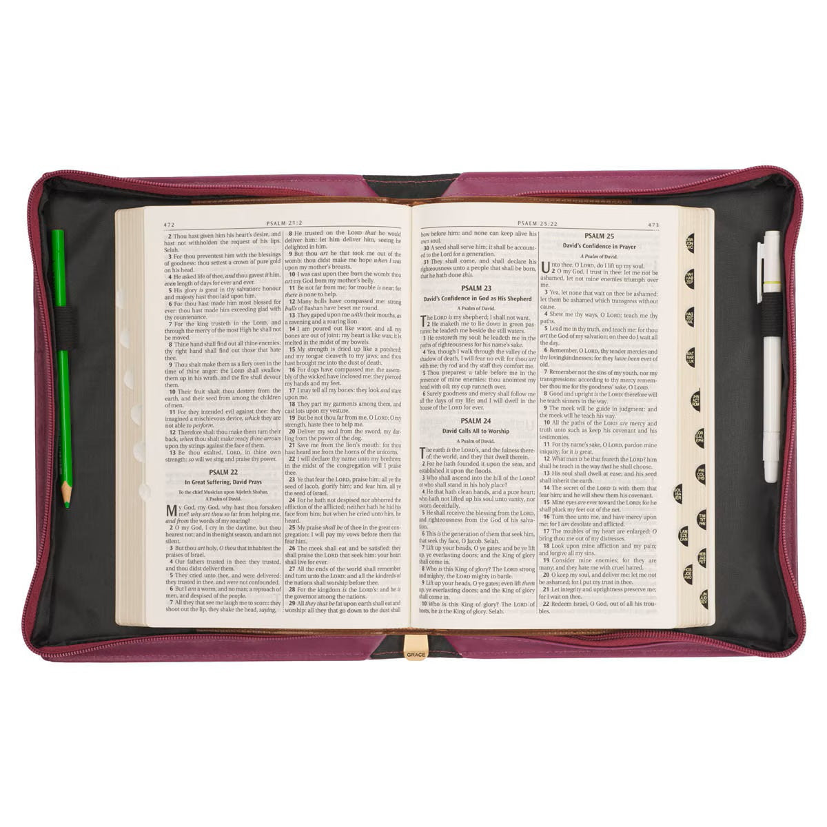 Be Still and Know Pearlescent Plum Fashion Bible Cover - Psalm 46:10