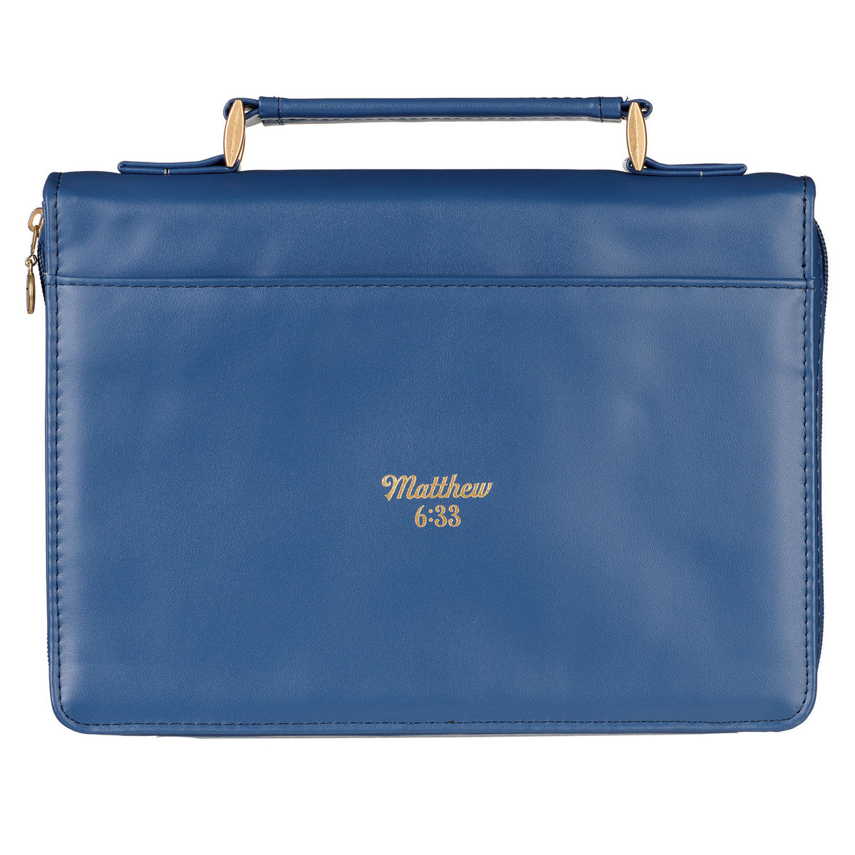 The Kingdom of God Two-tone Blue Faux Leather Fashion Bible Cover (Large) - Matthew 6:33