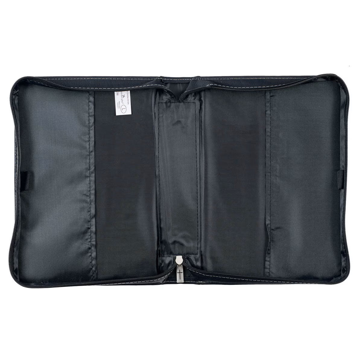 Walk by Faith Black and Gray Faux Leather Classic Bible Cover - 2 Corinthians 5:7