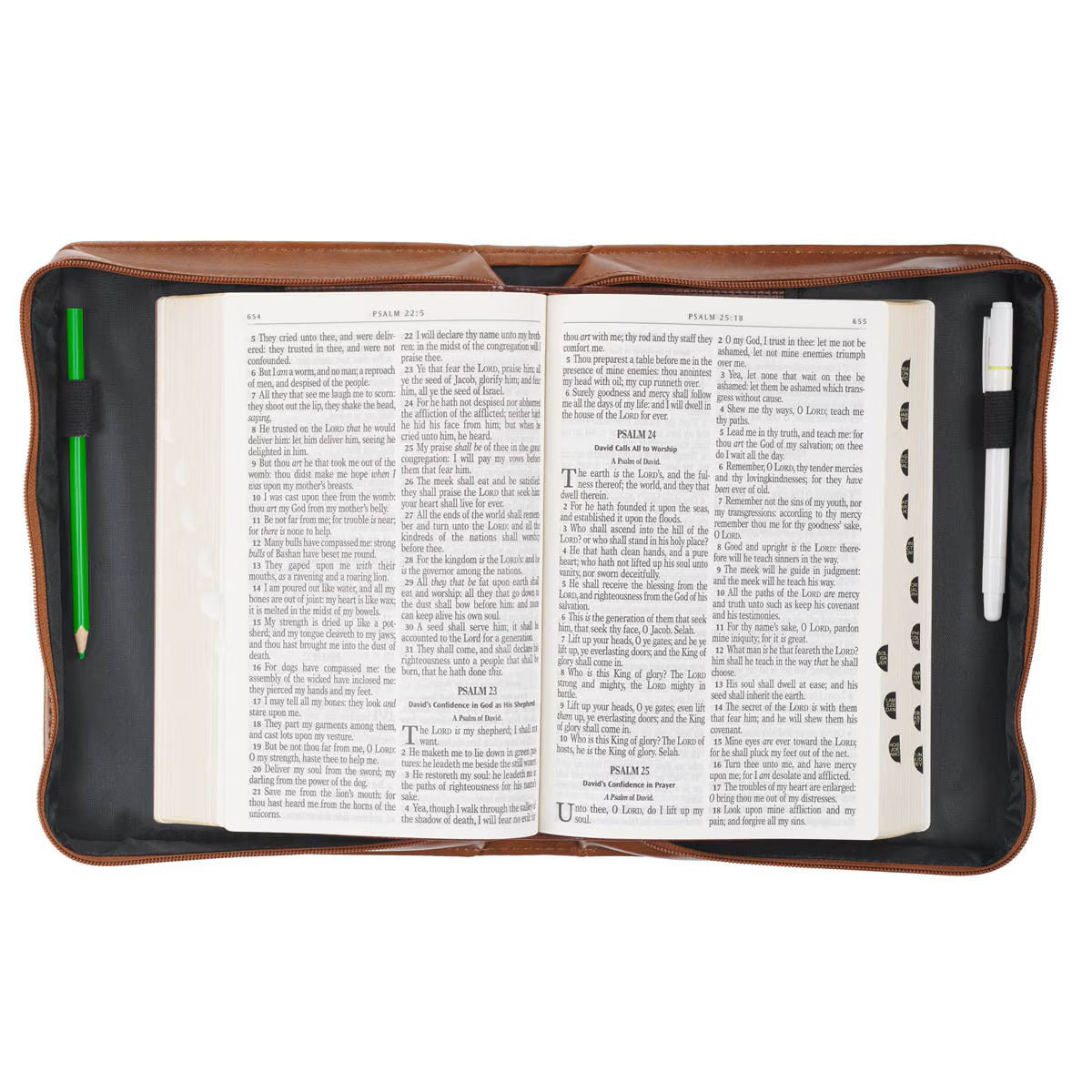 Trust in the Lord Honey-brown Faux Leather Classic Bible Cover - Proverbs