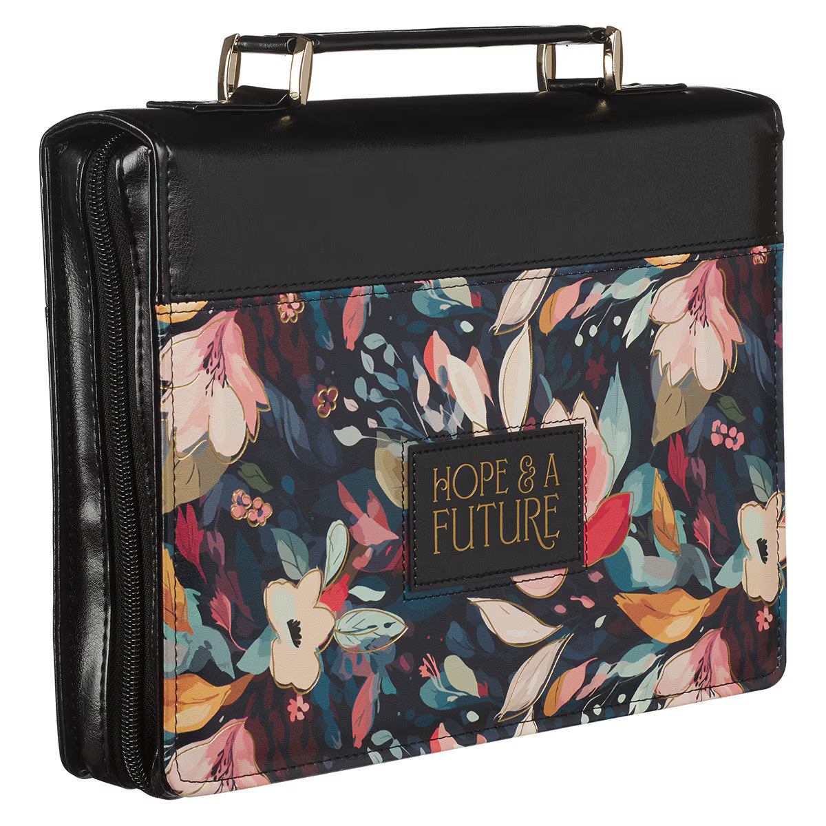 Hope and a Future Botanical Midnight Faux Leather Fashion Bible Cover - Jeremiah 29:11 (Extra Large)
