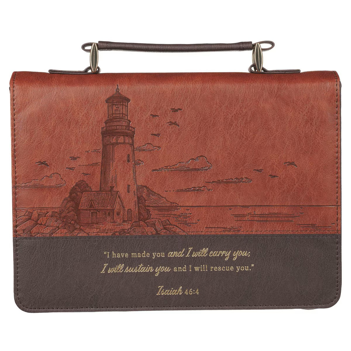 Have Made You Two-tone Brown Faux Leather Classic Bible Cover - Isaiah 46:4