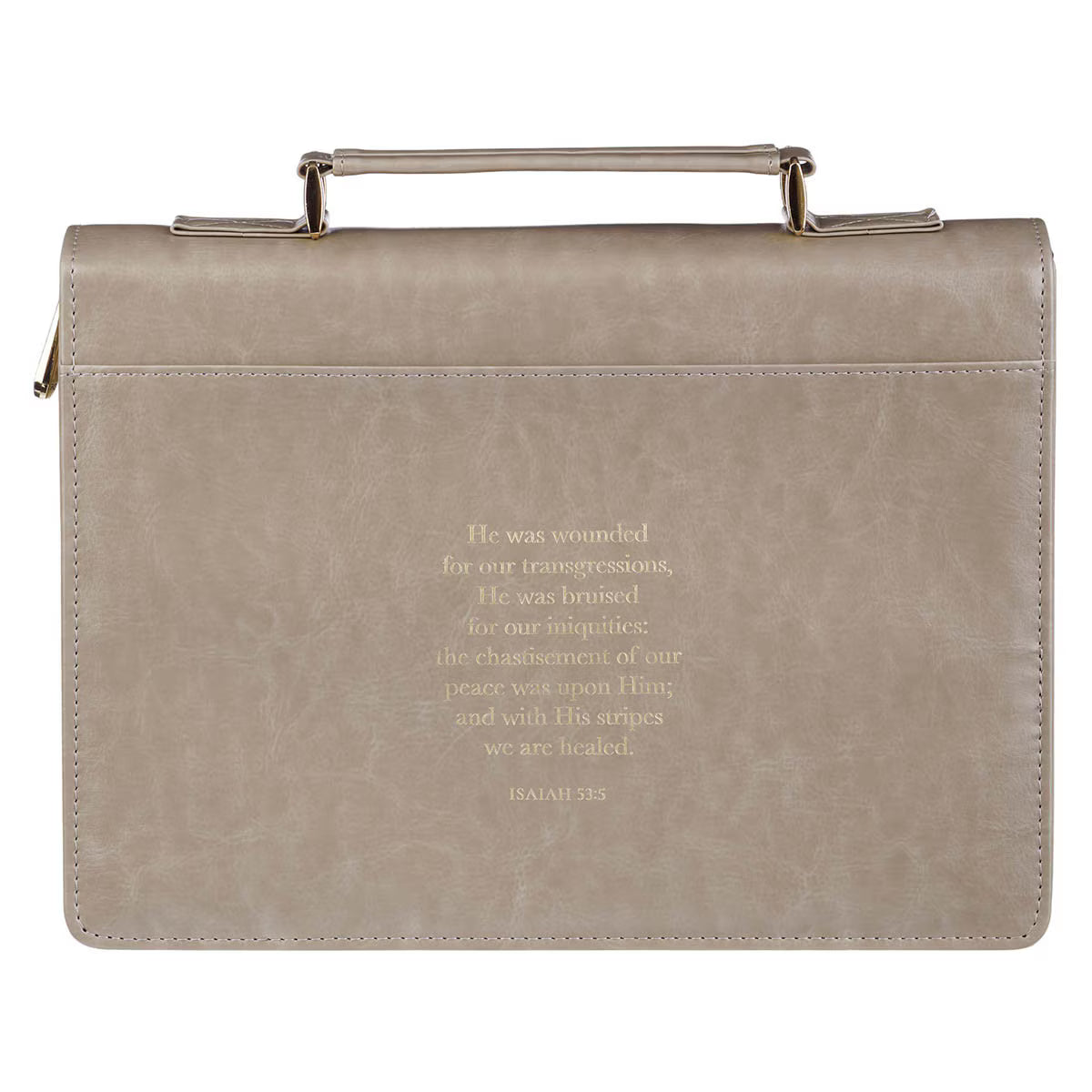 Amazing Grace Taupe Crown of Thorns Faux Leather Fashion Bible Cover - Isaiah 53:5