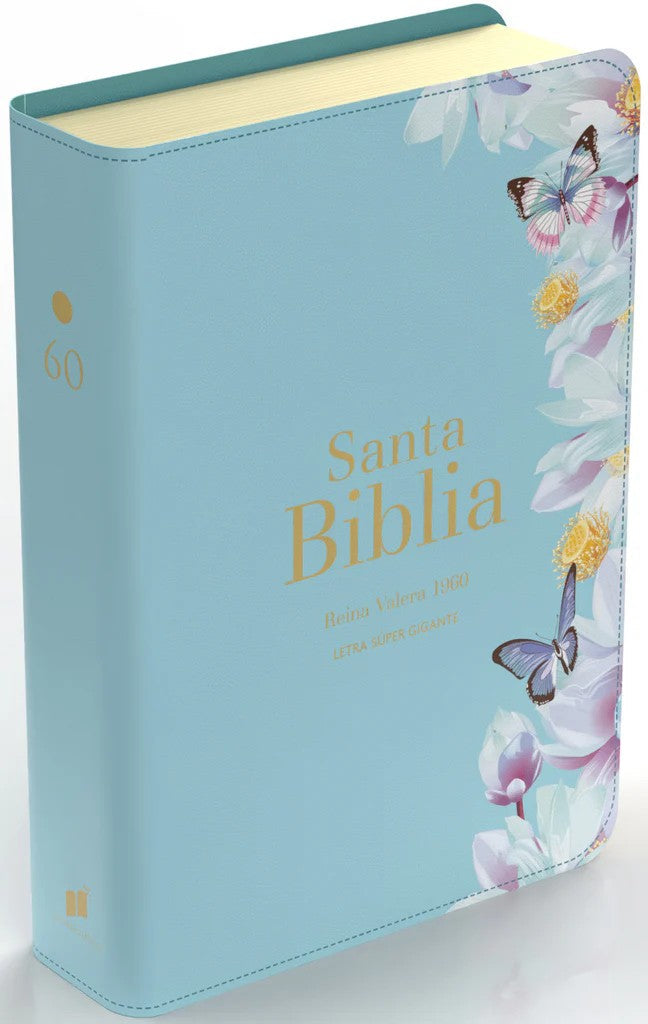 Biblia RVR 1960 Letra Súper Gigante Símil Piel Azul Claro (Spanish)