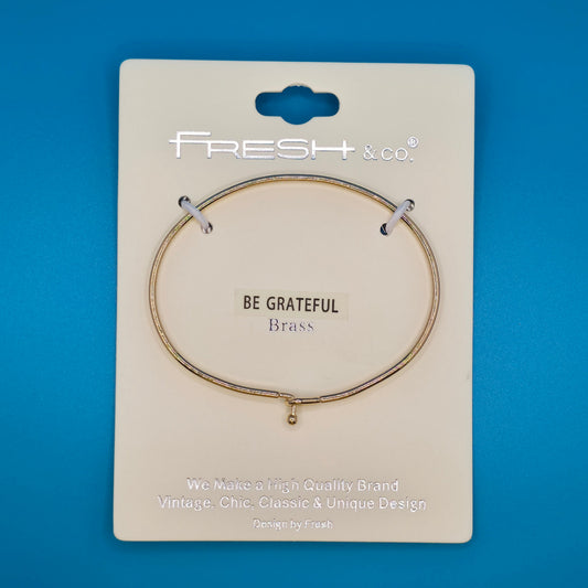 BE GRATEFUL Inspirational Message Bracelet Positive Message Engraved Thin Bangle - Jewelry